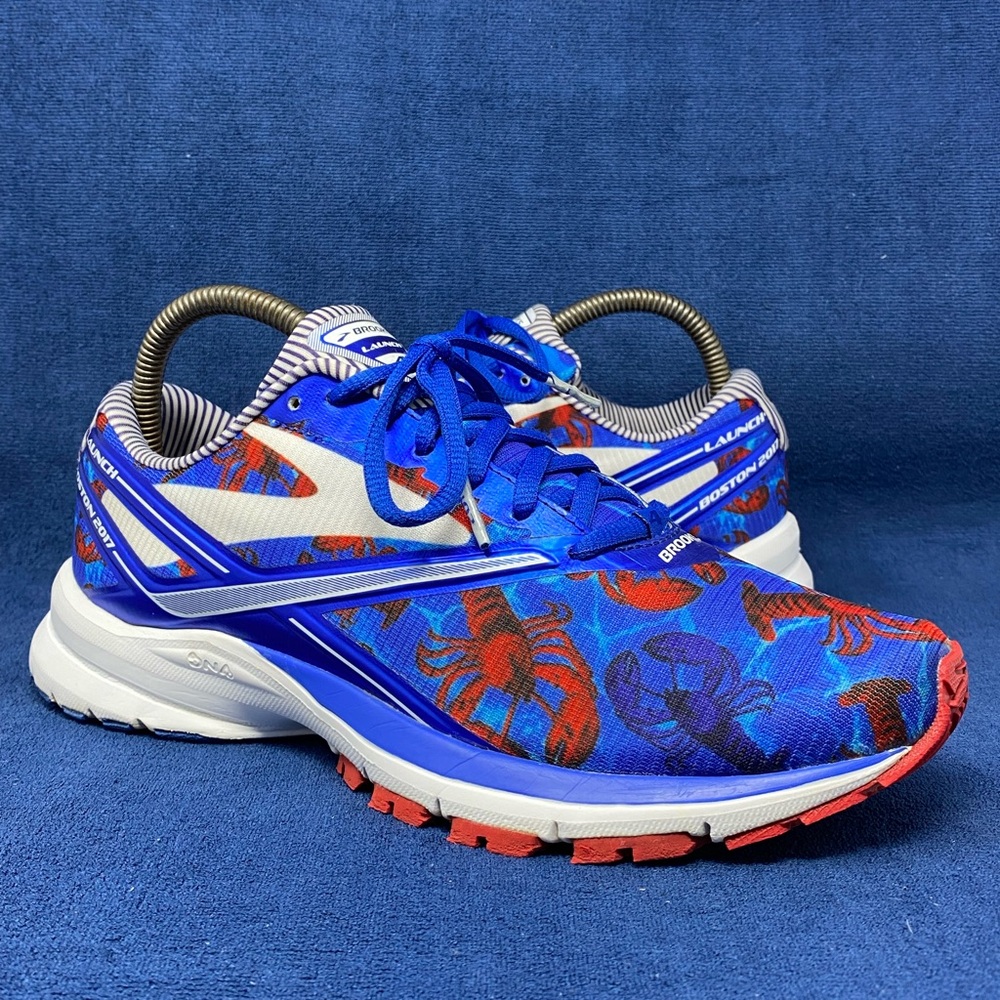 Brooks Womens Launch 4 Boston Marathon Blue Lobster Sneaker 1202341B414 Size 8.5